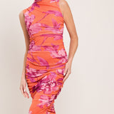 PARADISE GLOW POWER MESH MIDI DRESS