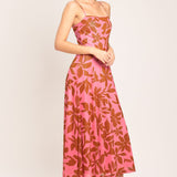ROSY HAVEN POWER MESH MIDI DRESS