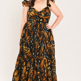 EMBERWING GARDEN GOWN WOVEN MAXI DRESS , Flying Tomato (online only)