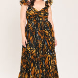 EMBERWING GARDEN GOWN WOVEN MAXI DRESS , Flying Tomato (online only)