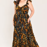 EMBERWING GARDEN GOWN WOVEN MAXI DRESS , Flying Tomato (online only)