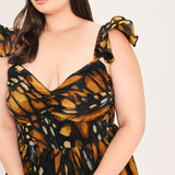 EMBERWING GARDEN GOWN WOVEN MAXI DRESS , Flying Tomato (online only)