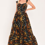 EMBERWING GARDEN GOWN WOVEN MAXI DRESS , Flying Tomato (online only)