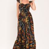 EMBERWING GARDEN GOWN WOVEN MAXI DRESS , Flying Tomato (online only)