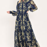 ROYAL HERITAGE BLOOM WOVEN MAXI DRESS, Flying Tomato (online only)
