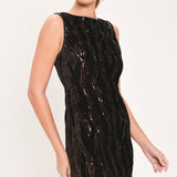 COCOA GLITZ DARK BROWN SEQUIN VELVET MINI DRESS , Flying Tomato (online only)