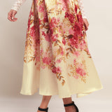 BLOSSOM DREAM BALLERINA WOVEN FULL MIDI SKIRT, Flying Tomato