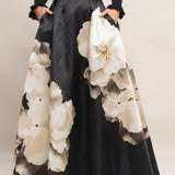 MIDNIGHT BLOOM BELTED WOVEN MAXI SKIRT, Flying Tomato
