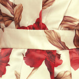 HOLIDAY BLOSSOM WOVEN MIDI SKIRT, Flying Tomato