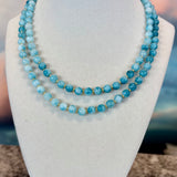 Zhanna Jewelry, Larimar double strand beaded necklace.