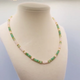 Aquamarine and Rose quartz with beaded gold accent, Zhanna Jewelry