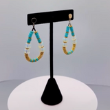 Turquoise & quartz loop earrings, Zhanna Jewelry