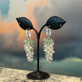 Green Cluster Drop Earrings, by Zhanna