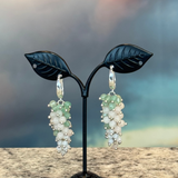 Green Cluster Drop Earrings, by Zhanna