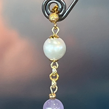Pearl and Purple Earrings, Zhanna Jewelry