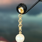 Pearl and Gold Chain Earrings, Zhanna Jewelry