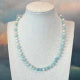 Larimar and Pearl Necklace, Zhanna Jewelry