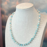 Larimar and Pearl Necklace, Zhanna Jewelry