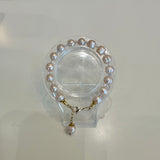 Pearl bracelet with crystal beads