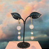 Zhanna Jewelry, Quartz & Pearl Drop Earrings