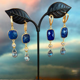 Zhanna Jewelry, Sapphire and Austrian Glass drop earrings