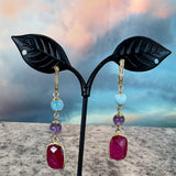 Zhanna Jewelry, Larimar, Amethyst and Ruby Drop