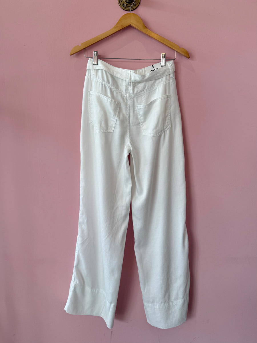 Belted High Rise Wide Leg Pants by OAT