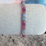 Zhanna Jewelry,  Rose quartz, Peruvian Opal and Gold Beaded Bracelet