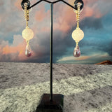 Rose quartz and amethyst earrings, Zhanna Jewelry