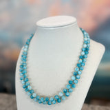 Two layer Larimar necklace, Zhanna Jewelry