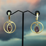 Amethyst tear drop earrings, Zhanna Jewelry