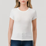 Jersey Short Sleeve Crew Neck Top (White), Hashttag