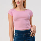 Cropped Short Sleeve T-Shirt by Hashttag