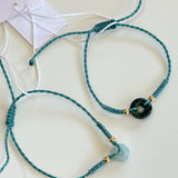 Handmade Jade Loop bracelet- turquoise color
