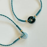 Handmade Jade Loop bracelet- turquoise color