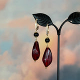 Zhanna Jewelry, Onyx Ruby Glass earrings