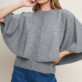 MISTY SHAWL CAPELET SWEATER , Flying Tomato (online only)
