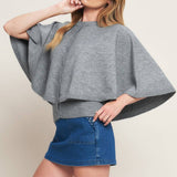 MISTY SHAWL CAPELET SWEATER , Flying Tomato (online only)