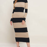 ESPRESSO & CREAM SWEATER KNIT MIDI DRESS, Flying Tomato (online only)