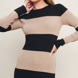 ESPRESSO & CREAM SWEATER KNIT MIDI DRESS, Flying Tomato (online only)