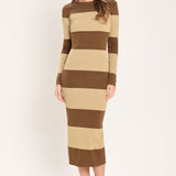 ESPRESSO & CREAM SWEATER KNIT MIDI DRESS, Flying Tomato (online only)