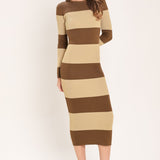 ESPRESSO & CREAM SWEATER KNIT MIDI DRESS, Flying Tomato (online only)