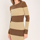 ESPRESSO & CREAM SWEATER KNIT MIDI DRESS, Flying Tomato (online only)
