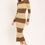 ESPRESSO & CREAM SWEATER KNIT MIDI DRESS, Flying Tomato (online only)