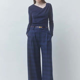 Jayce Gris Pinstripe Trousers, by Suncoo