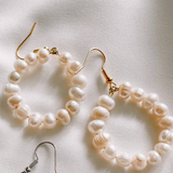 Sweet As Sugarcane - Full pearl hoop earrings