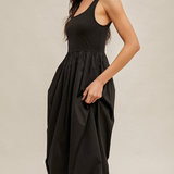 Mixed Media Scoop Neck Midi Dress, By Hem and Thread