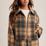 Plaid Button Down Jacket, By Hem and Thread