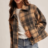 Plaid Button Down Jacket, By Hem and Thread