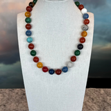 Multicolor Agate Necklace, Zhanna Jewelry